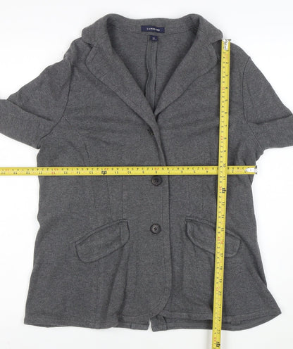 Lands' End Women's Grey Wool Knit Blazer Jacket Size S