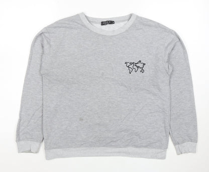 Civico 51 Women's Grey XL Pullover Sweatshirt Crew Neck Cotton Blend