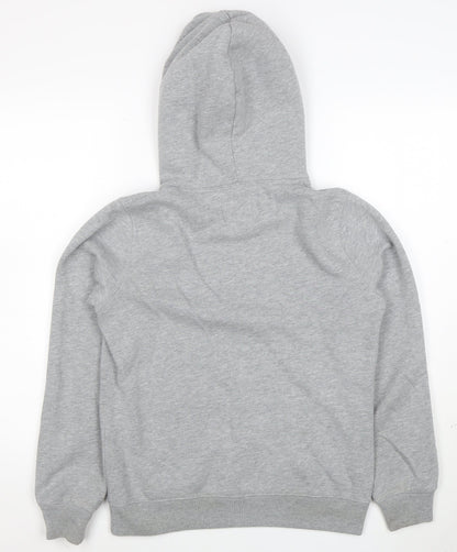 Jack Wills Womens Grey Hoodie UK 10 Pullover Logo Cotton Blend