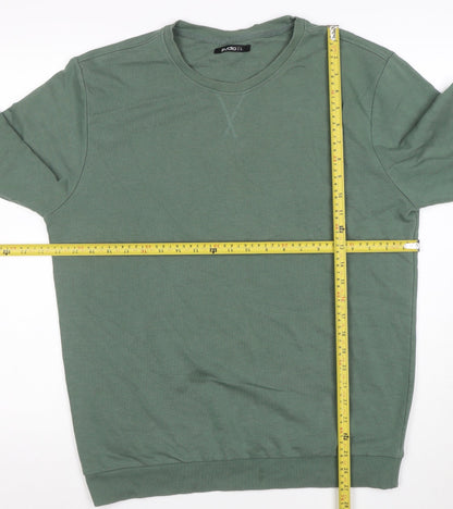 Zudio Women Green Cotton Blend Pullover Sweatshirt Size L