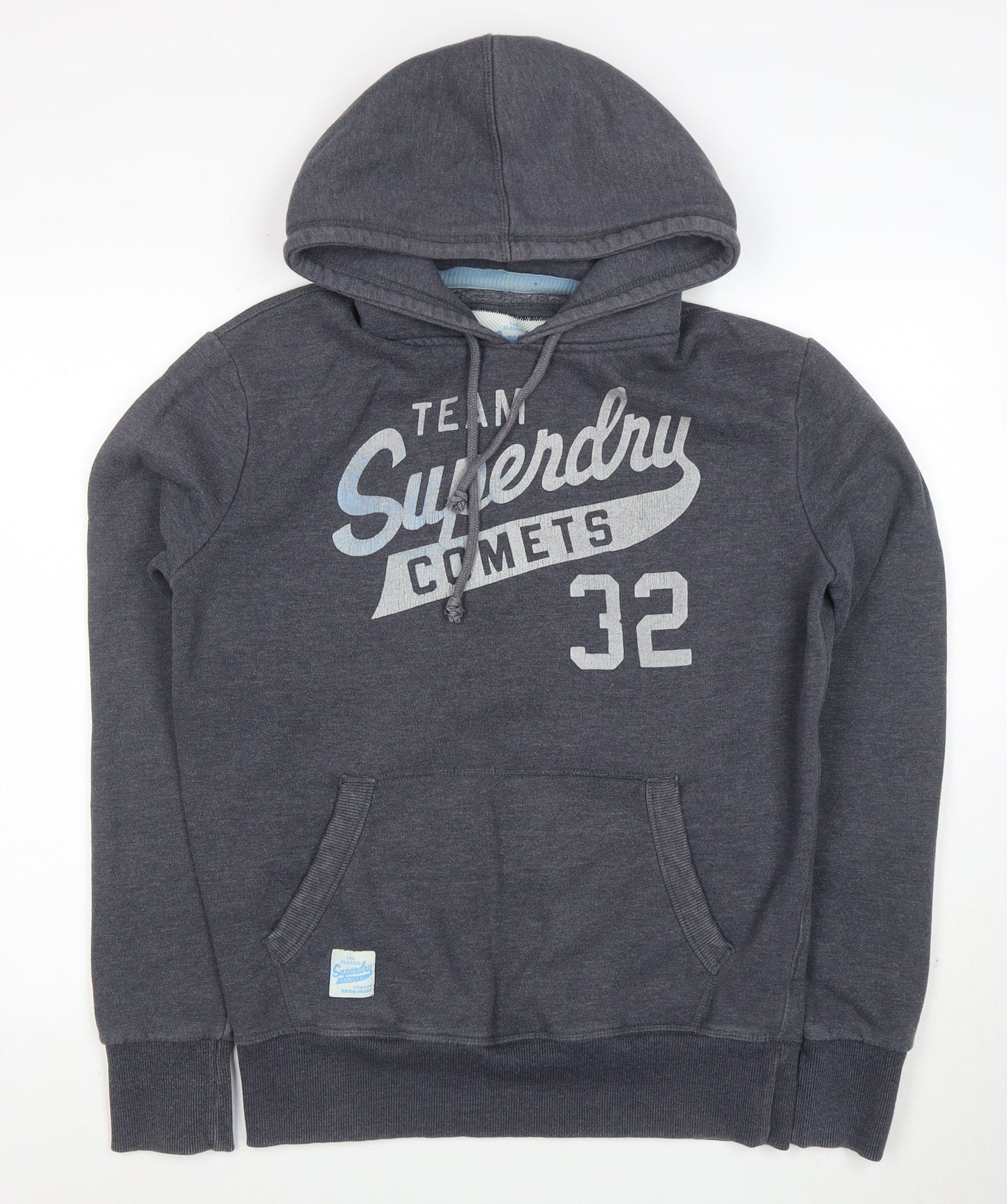 Superdry Mens Grey Medium Pullover Hoodie Team Comets Graphic