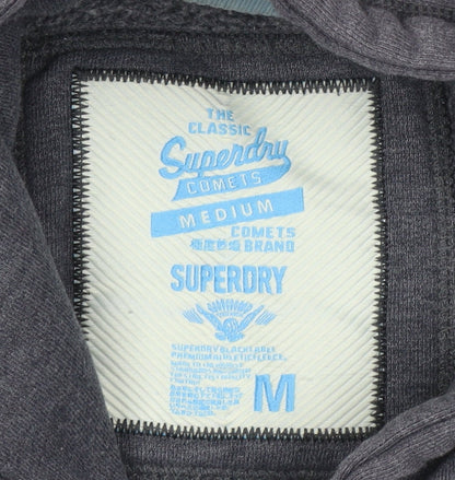 Superdry Mens Grey Medium Pullover Hoodie Team Comets Graphic