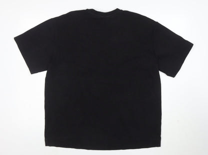 ZARA Men's Black Short Sleeve Crew Neck Cotton T-Shirt Size M