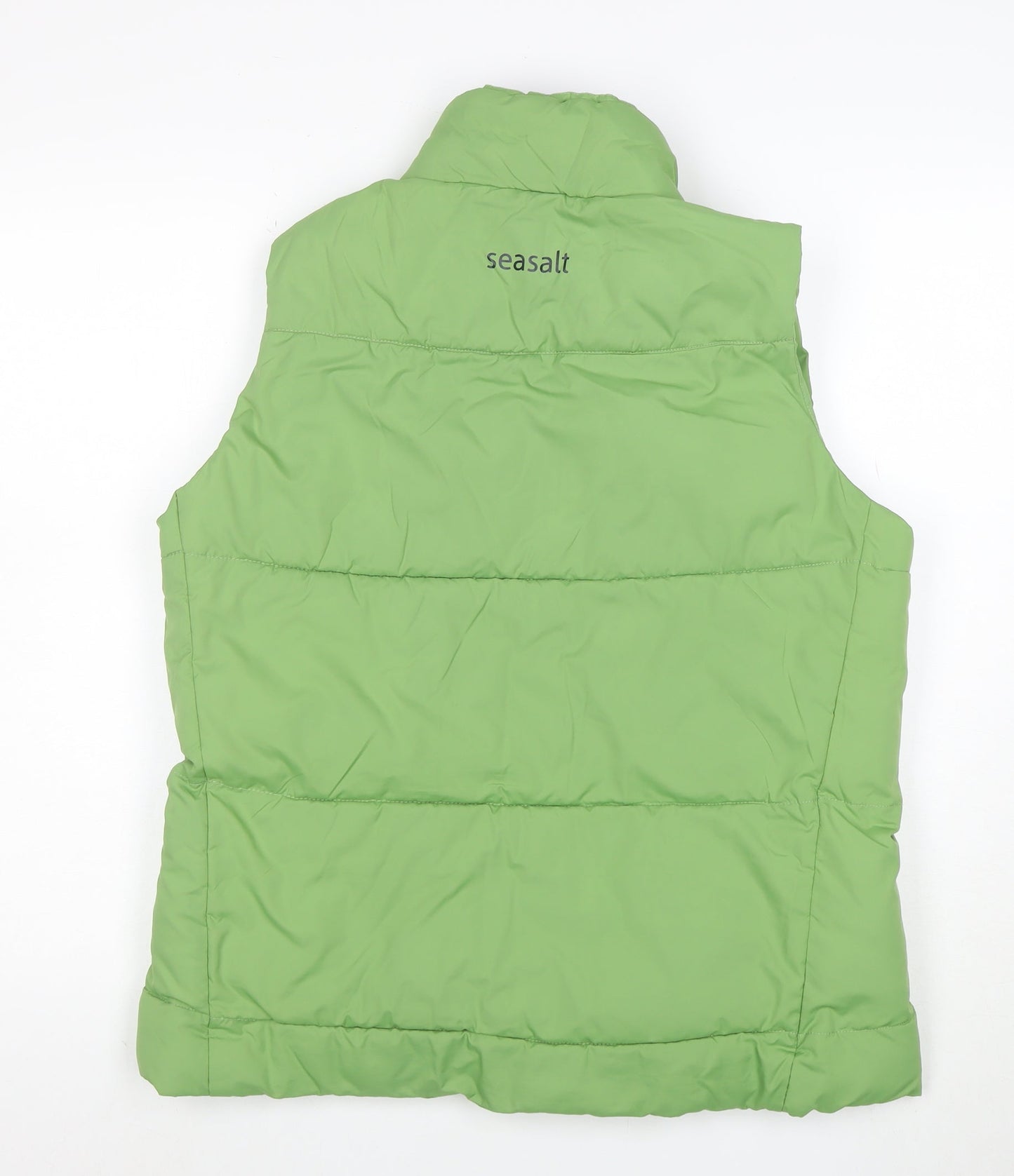 Seasalt Women’s Green Puffer Waistcoat Size 14 Sleeveless Zip Up
