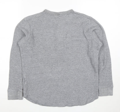Uniqlo Women’s Grey Henley Sweatshirt XS Long Sleeve Cotton Blend