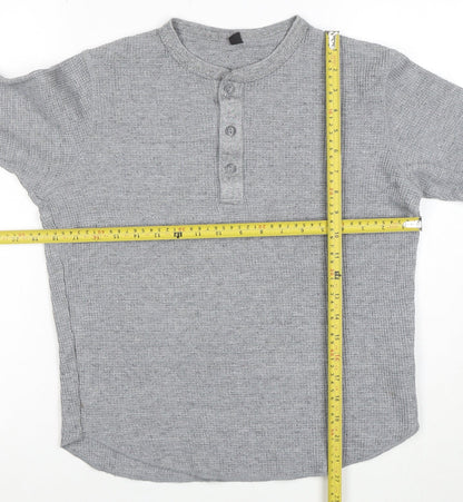 Uniqlo Women’s Grey Henley Sweatshirt XS Long Sleeve Cotton Blend