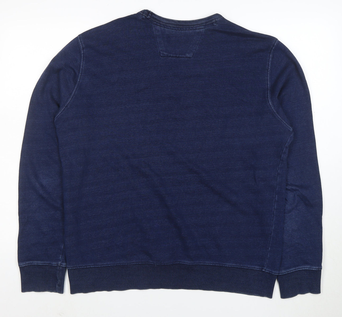 Racing Green Men's Blue Cotton Crew Neck Pullover Sweatshirt M