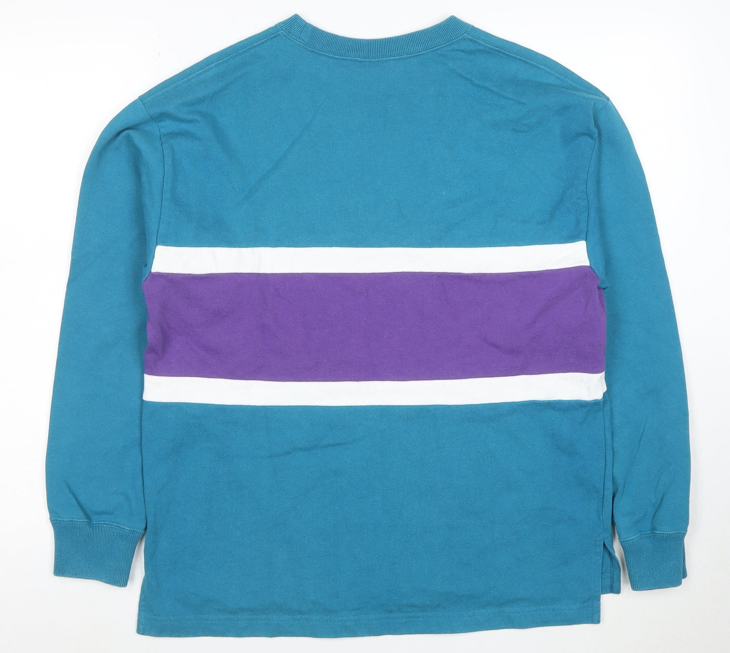 Champion Men's Blue Striped Retro Pullover Sweatshirt Size S