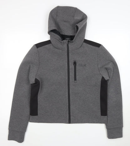 DLX Athletic Women's Grey Full Zip Hoodie XL Hooded Sportswear