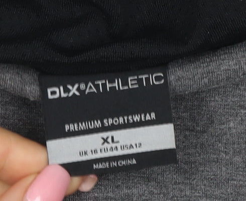 DLX Athletic Women's Grey Full Zip Hoodie XL Hooded Sportswear