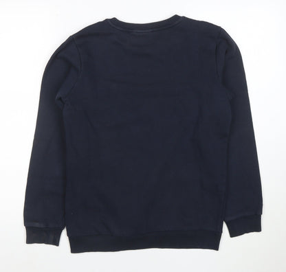 Napapijri Boys Navy Blue Crew Neck Long Sleeve Sweatshirt Size 14 Years