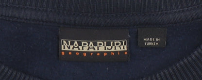 Napapijri Boys Navy Blue Crew Neck Long Sleeve Sweatshirt Size 14 Years