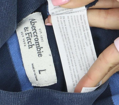 Abercrombie & Fitch Men's Blue L Pullover Logo Sweatshirt