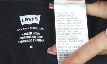 Levi's Women's Black Collared Short Sleeve Polo Shirt Size M