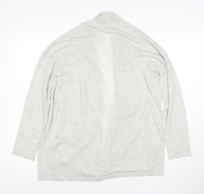 Monsoon Women’s Ivory Open-Knit Cardigan M Lightweight Cotton Blend