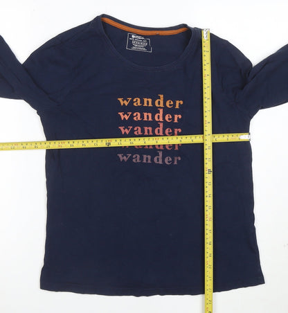 Mountain Warehouse Womens Blue Long Sleeve Cotton T-Shirt Size 12