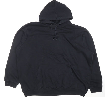 boohooMAN Mens Black Pullover Hoodie 3XL Fleece Regular Fit