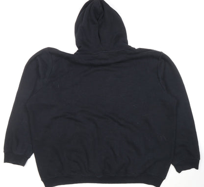 boohooMAN Mens Black Pullover Hoodie 3XL Fleece Regular Fit