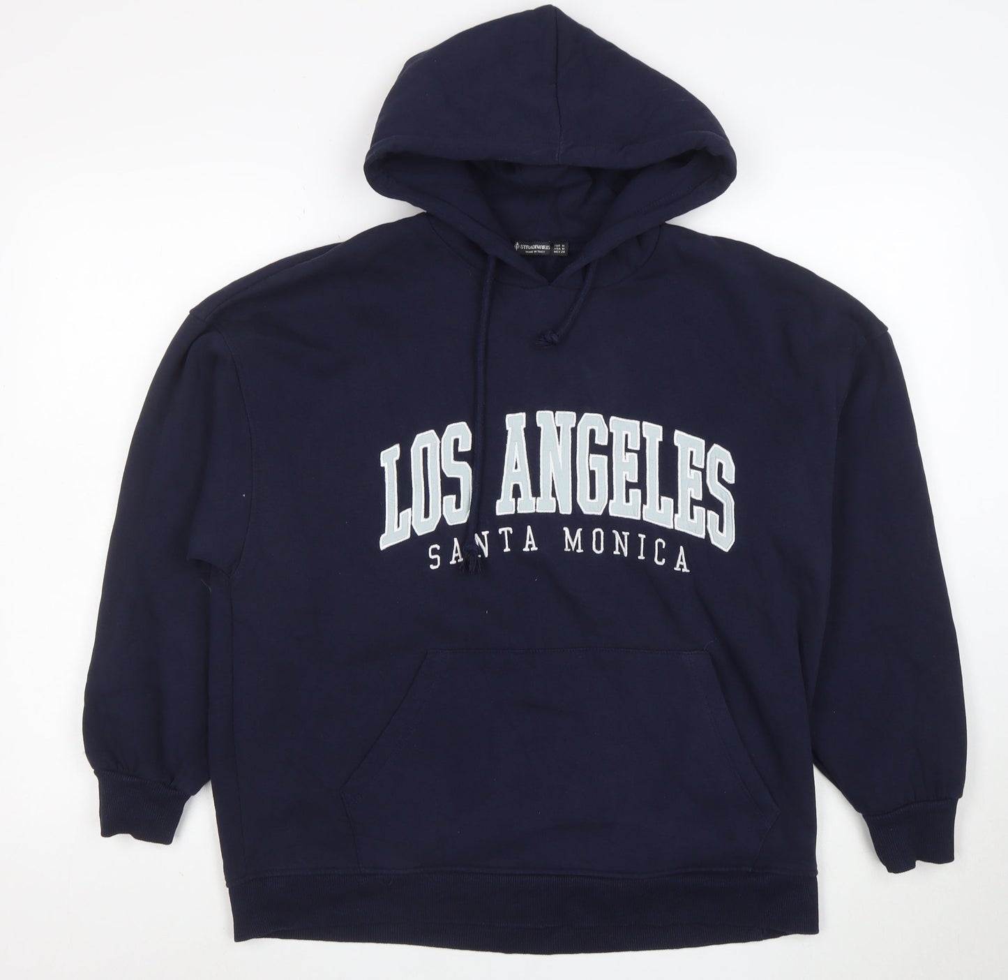 Stradivarius Womens Navy Blue Los Angeles Pullover Hoodie Size M