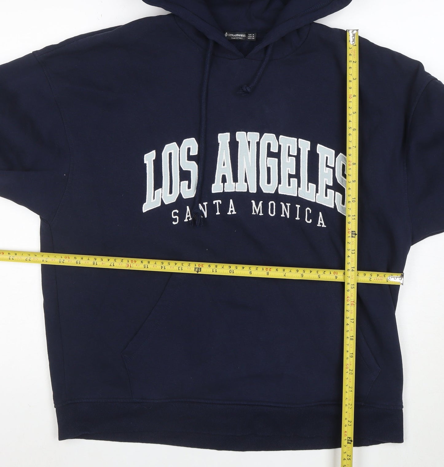 Stradivarius Womens Navy Blue Los Angeles Pullover Hoodie Size M