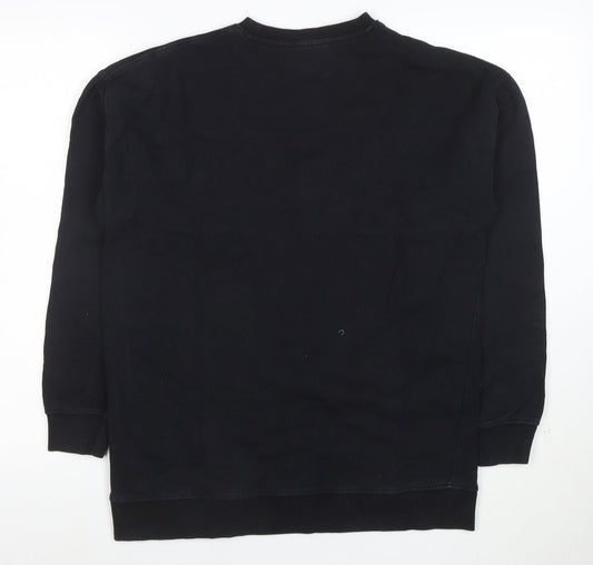 New Look Womens Black Sweatshirt Size S Amour Graphic Pullover