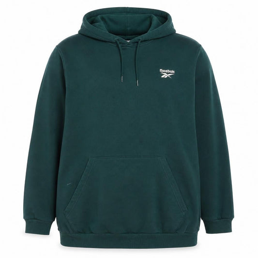 Front view of Reebok unisex green 2xl pullover hoodie sweatshirt cotton blend
