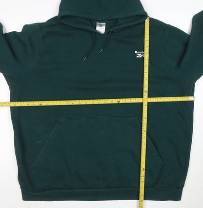 Reebok Unisex Green 2XL Pullover Hoodie Sweatshirt Cotton Blend