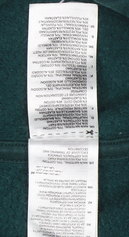 Reebok Unisex Green 2XL Pullover Hoodie Sweatshirt Cotton Blend
