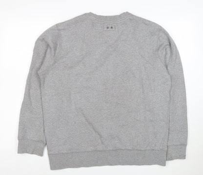 Converse Men's Grey Graphic Crew Neck Sweatshirt Size L
