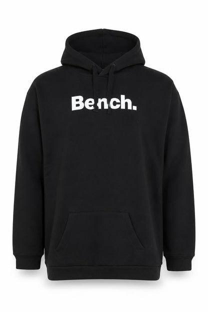Bench Men's Black 2XL Pullover Hoodie with Logo Print