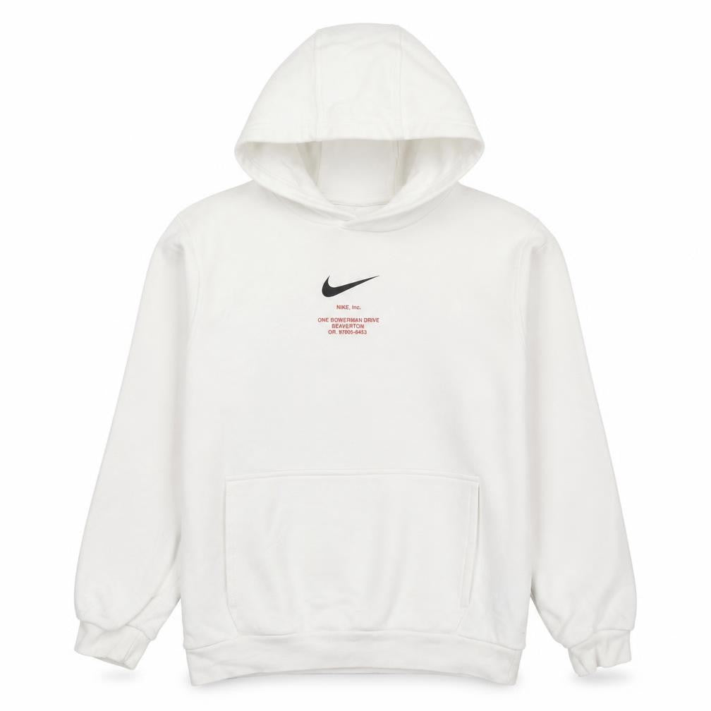 Nike Boys White Pullover Hoodie Size L Cotton Blend Swoosh Logo