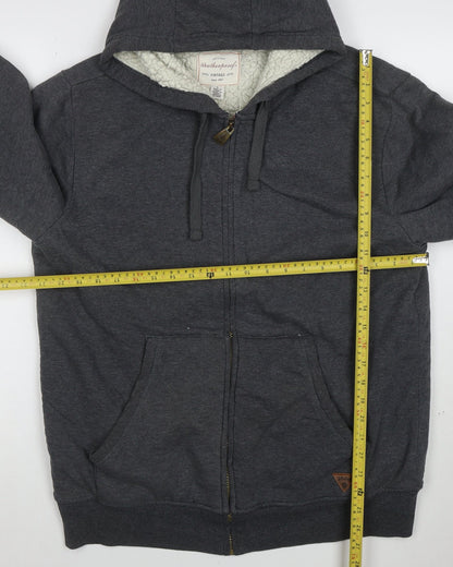 Weatherproof Vintage Men's Grey Full Zip Fleece Lined Hoodie L