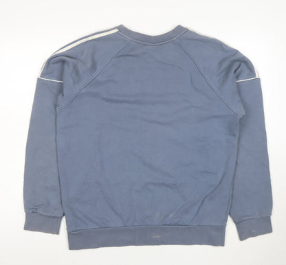 Adidas Men Blue Crew Neck Pullover Sweatshirt Size M