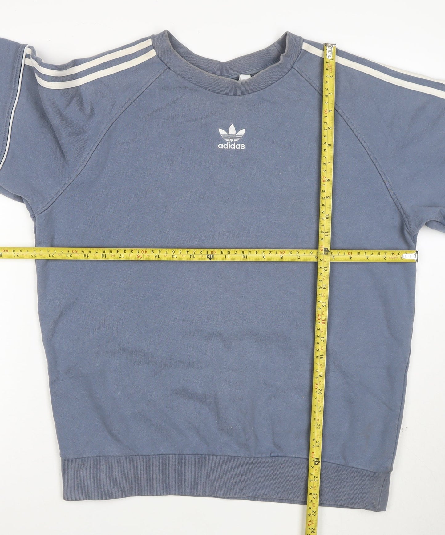 Adidas Men Blue Crew Neck Pullover Sweatshirt Size M