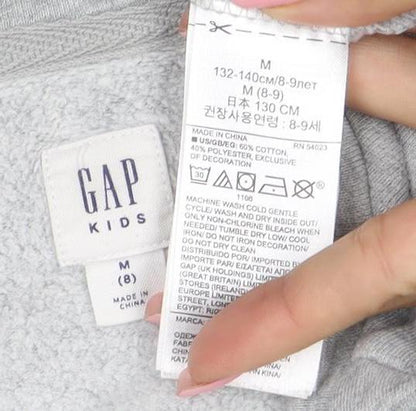 GAP Girls Grey T-Shirt Dress 8-9 Years Love Is Everything Rainbow Long Sleeve