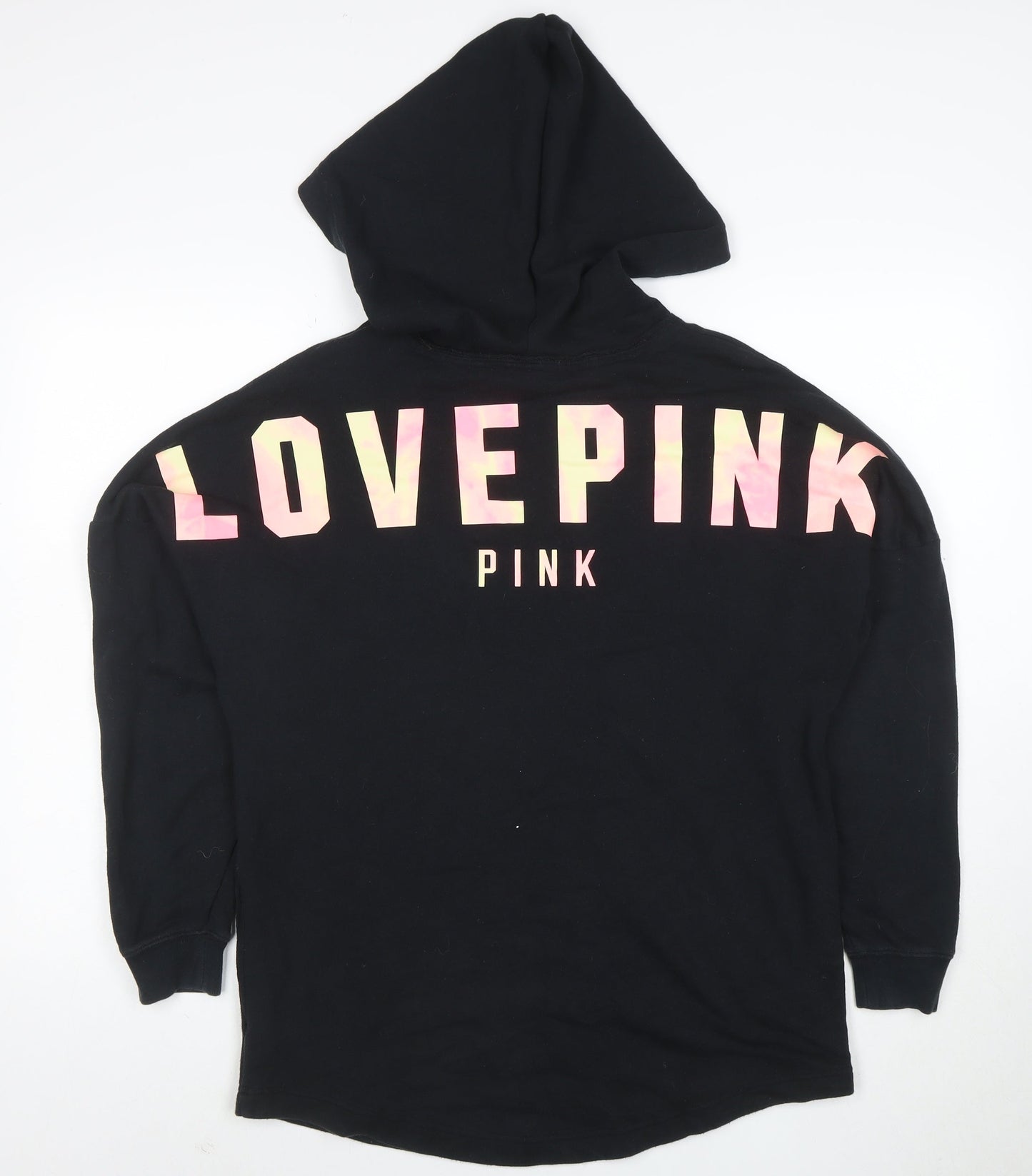 Victoria’s Secret PINK Women’s Black Pullover Hoodie Size M Logo Print