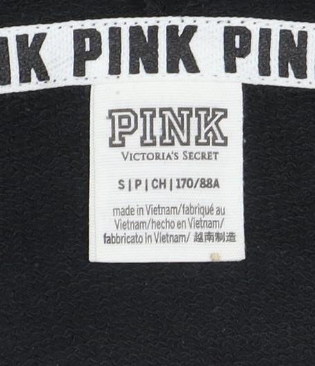 Victoria’s Secret PINK Women’s Black Pullover Hoodie Size M Logo Print