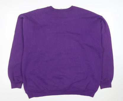 Champion Men's Purple XL Pullover Sweatshirt Logo Crew Neck
