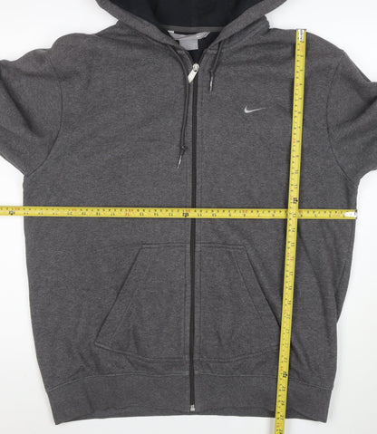 Nike Men’s Grey Full Zip Hoodie L Regular Fit Fleece Sweatshirt