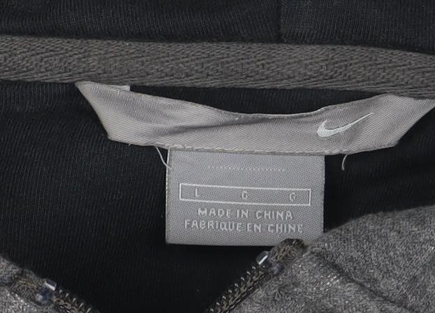 Nike Men’s Grey Full Zip Hoodie L Regular Fit Fleece Sweatshirt