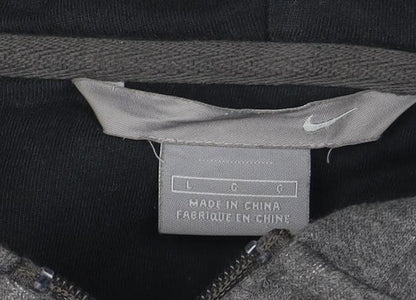 Nike Men’s Grey Full Zip Hoodie L Regular Fit Fleece Sweatshirt