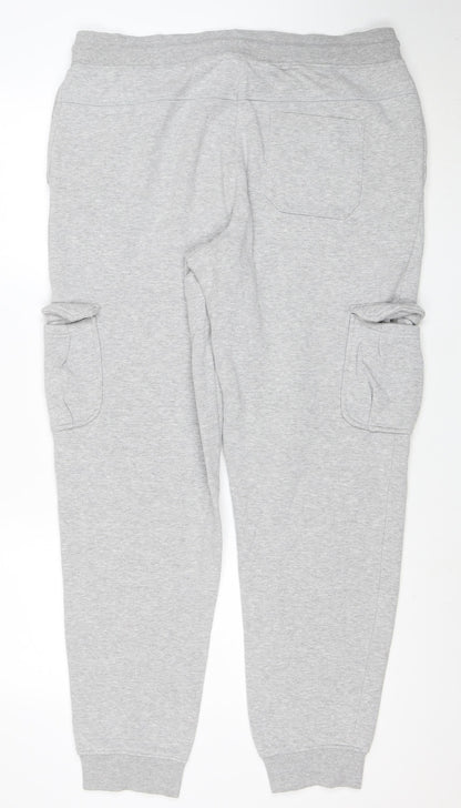 Livergy Men's Grey Jogger Sweatpants L Regular Fit with Pockets