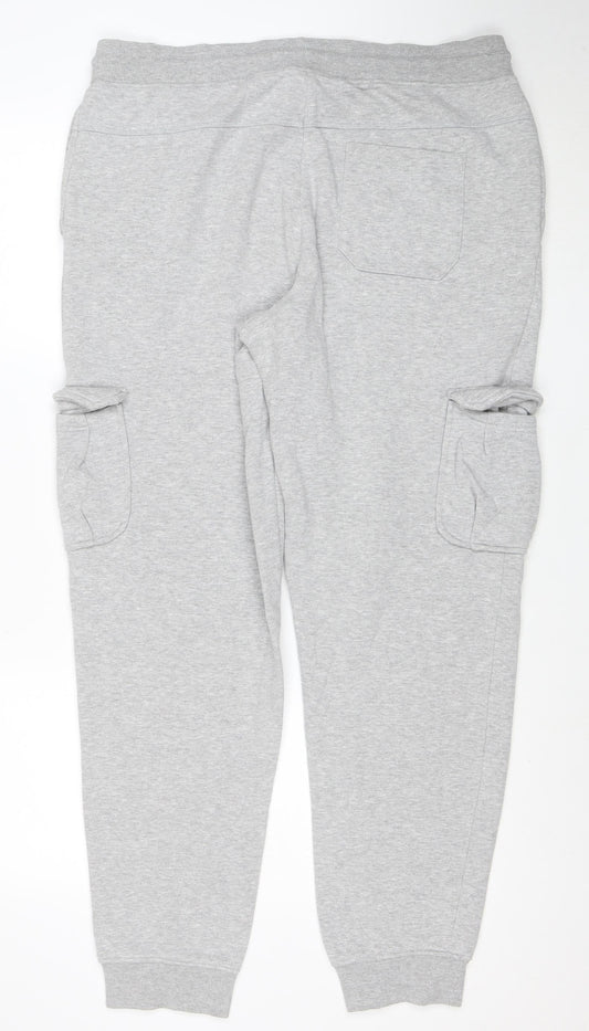 Livergy Men's Grey Jogger Sweatpants L Regular Fit with Pockets