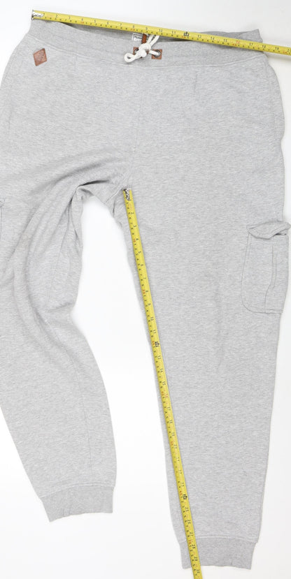 Livergy Men's Grey Jogger Sweatpants L Regular Fit with Pockets