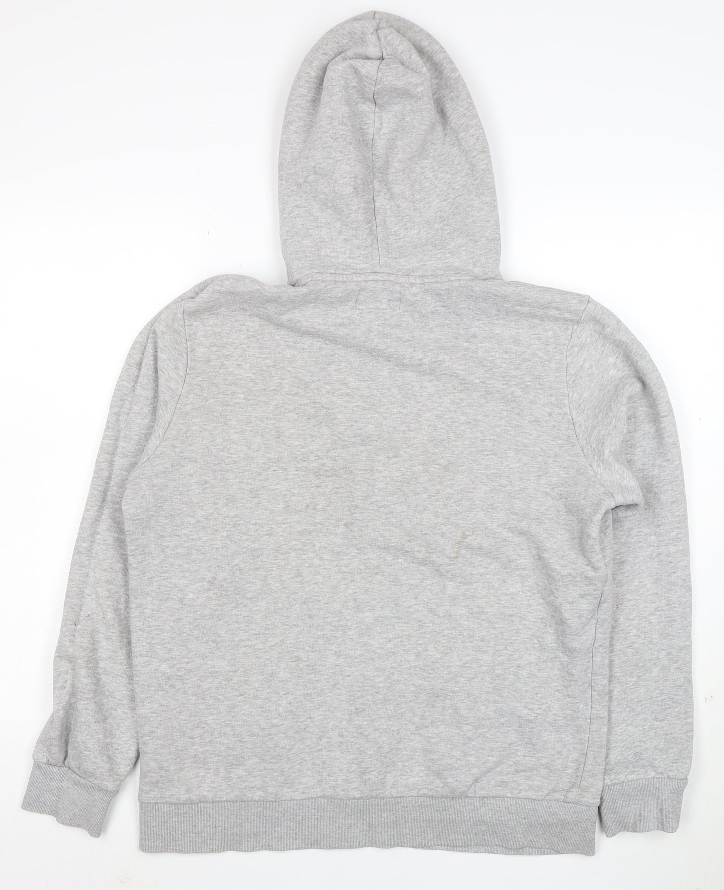 Jack & Jones Men’s Grey Pullover Hoodie L Graphic Fleece Sweatshirt