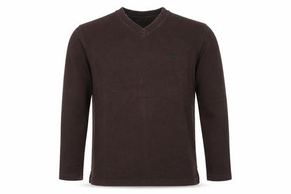 Timberland Men’s Brown V-Neck Cotton Pullover Sweatshirt Size M