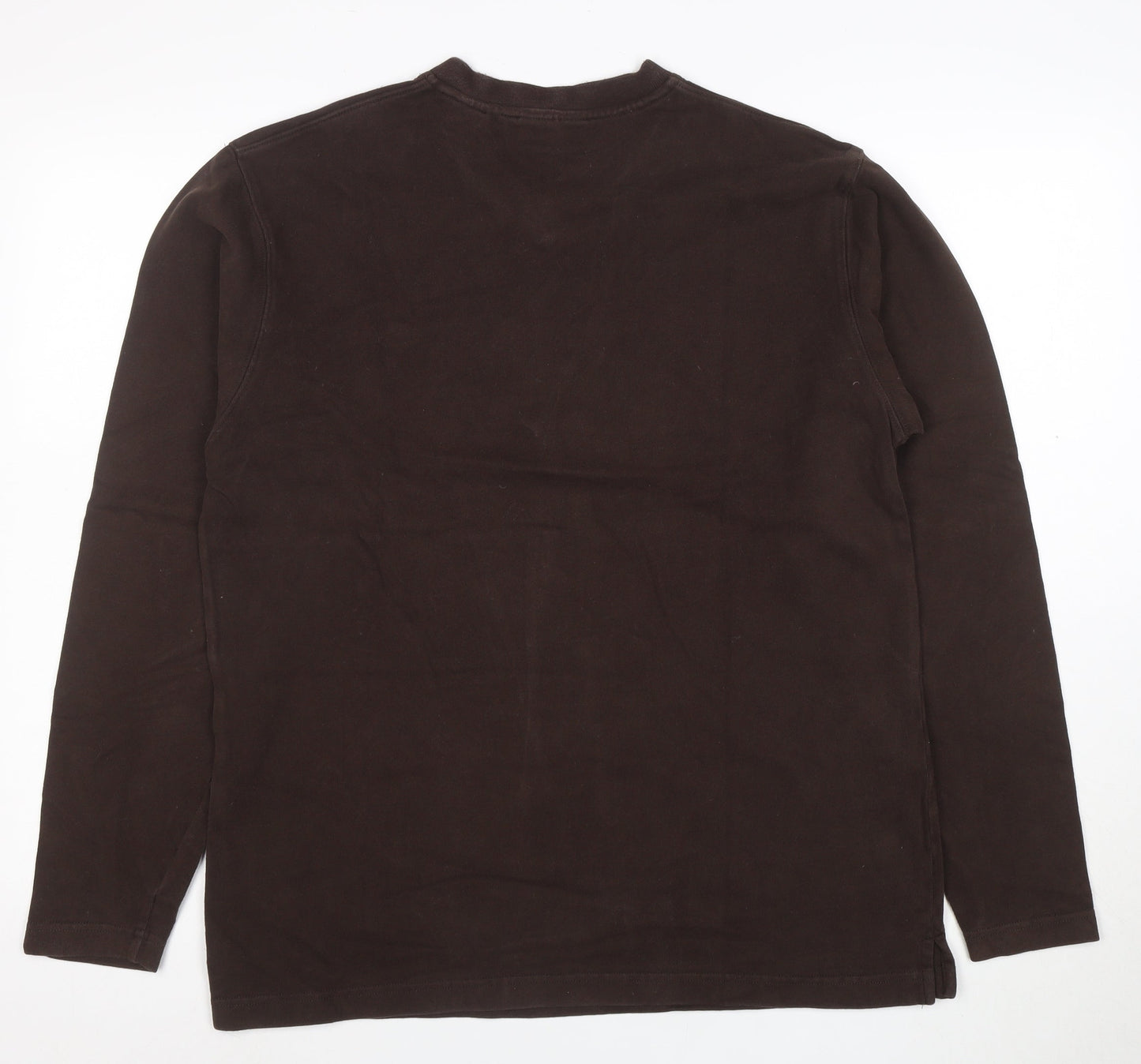 Timberland Men’s Brown V-Neck Cotton Pullover Sweatshirt Size M