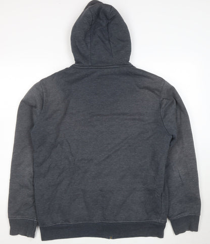 Weird Fish Mens Grey Full Zip Hoodie L Fleece Lined Casual