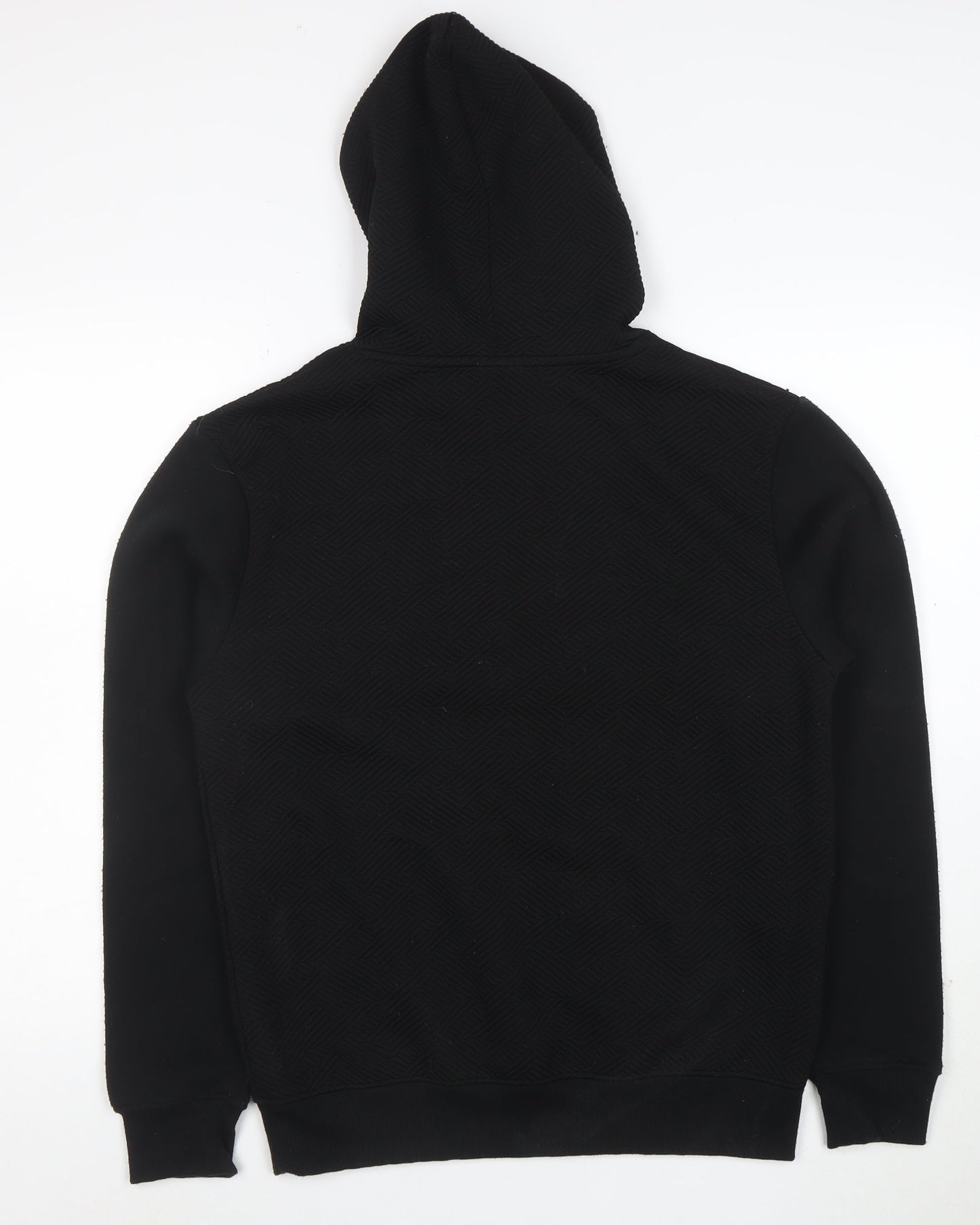 GHG Men's Black Pullover Hoodie S Hooded Kangaroo Pocket Logo