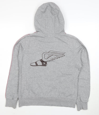 Nike Womens Grey Hoodie L Pullover 80% Cotton Logo Winged Design